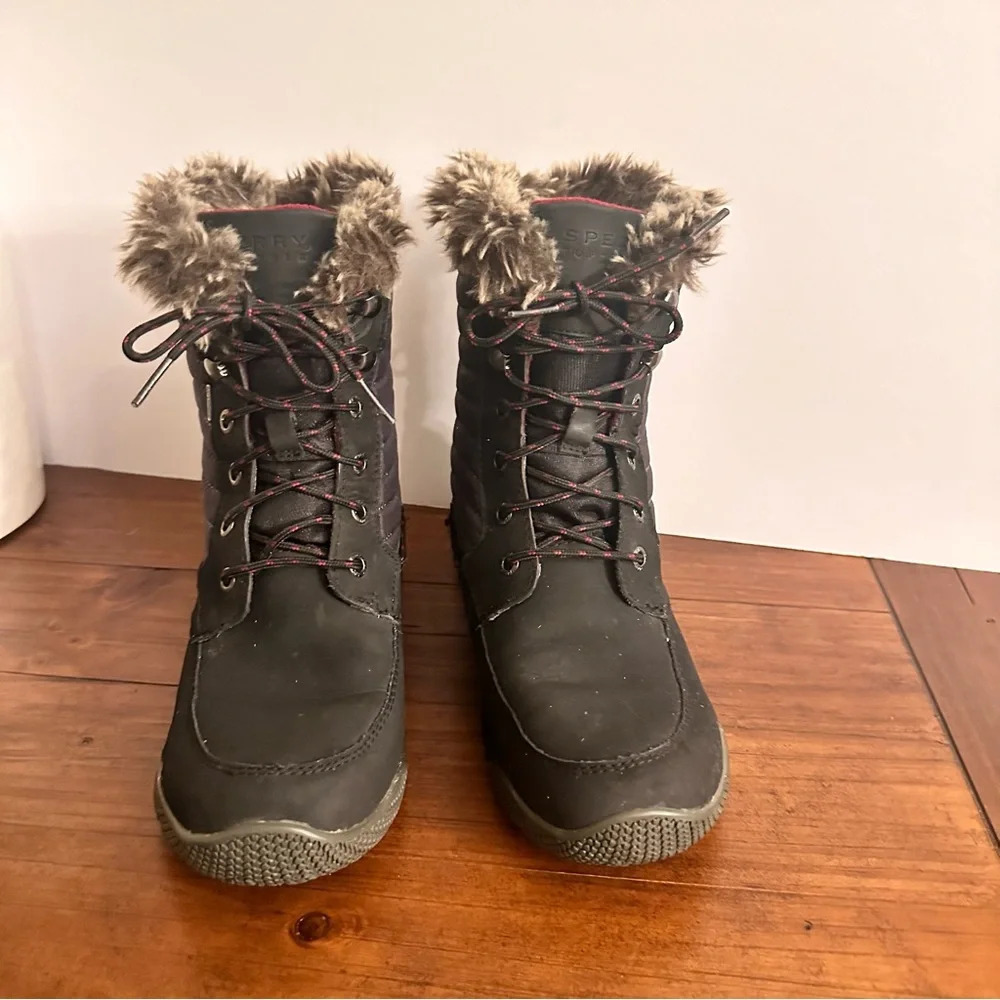 Sperry Topsider Original Style Winter Snow‎ Boots Worn Once Brown Red Sz 6,5